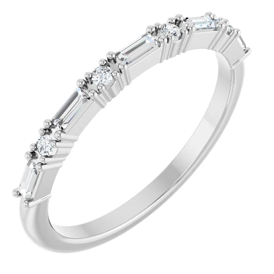 Lab Grown Baguette Diamond Wedding Band