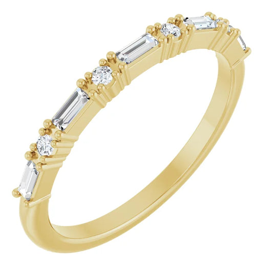 Lab Grown Baguette Diamond Wedding Band