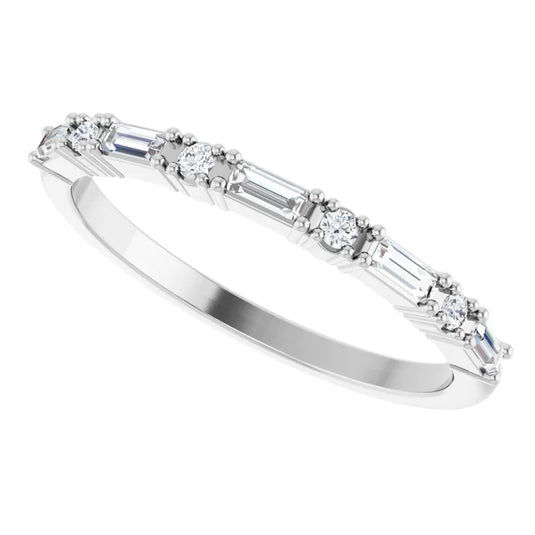Lab Grown Baguette Diamond Wedding Band