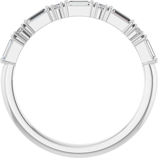 Lab Grown Baguette Diamond Wedding Band