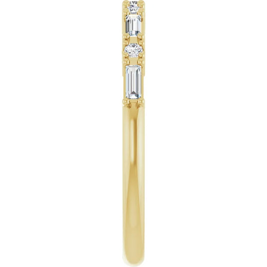 Lab Grown Baguette Diamond Wedding Band