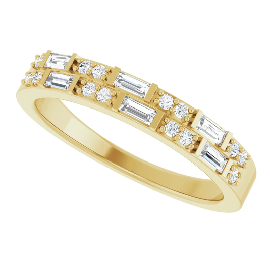 Double Row Natural Diamond Anniversary Band