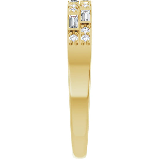 Marquise Diamond Women's Anniversary Band Yellow Gold Perspective View