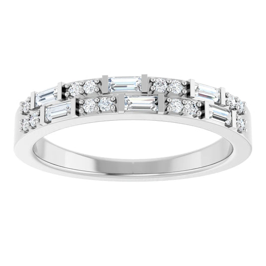 Double Row Natural Diamond Anniversary Band