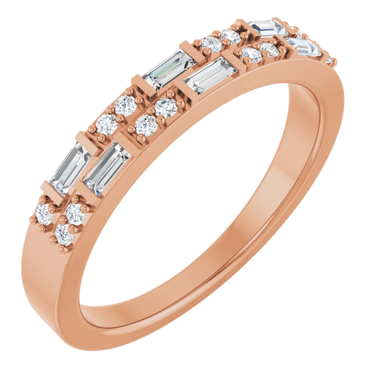 Double Row Natural Diamond Anniversary Band