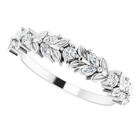 Marquise Diamond Women's Anniversary Band White Gold