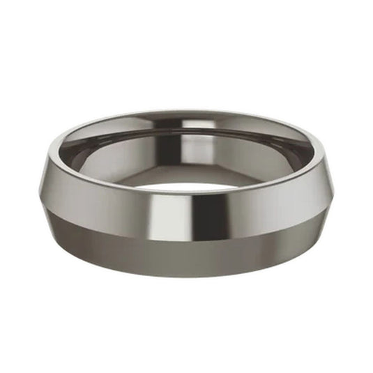 Men's Knife Edge Titanium Wedding Band Top View