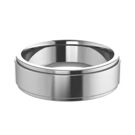 Stepped Edge Cobalt Wedding Band for Men Top View