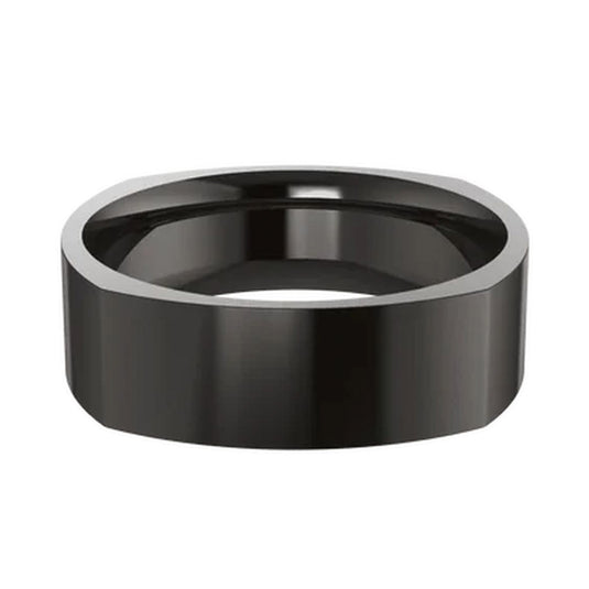 Zirconium Men's Wedding Band Top View