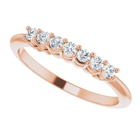 Seven-Stone Natural Diamond Anniversary Band Rose Gold