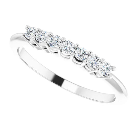 Seven-Stone Natural Diamond Anniversary Band White Gold