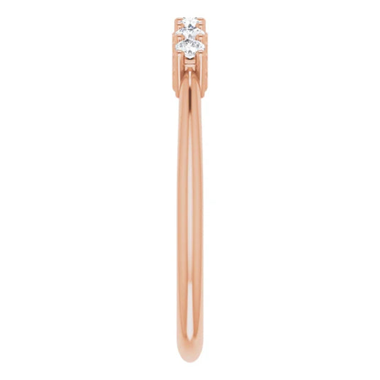 Seven-Stone Natural Diamond Anniversary Band Rose Gold Perspective Gold