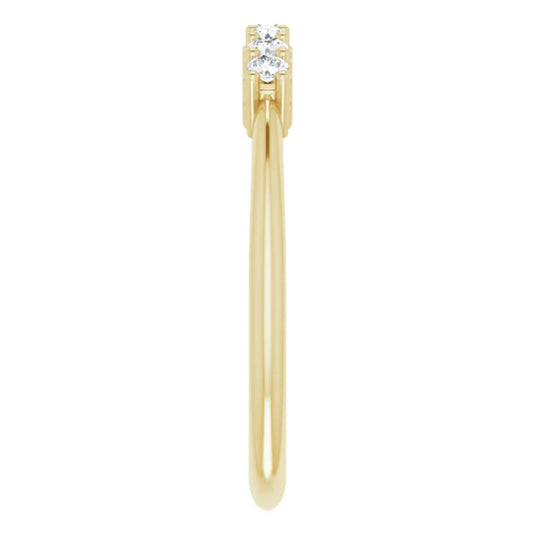 Seven-Stone Natural Diamond Anniversary Band Yellow Gold Perspective Gold