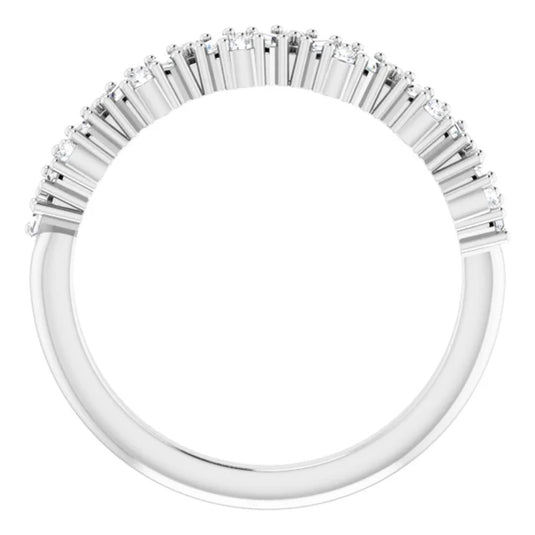 Scattered Natural Diamond Anniversary Band White Gold Top View