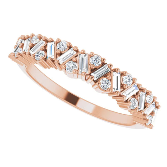 Scattered Natural Diamond Anniversary Band Rose Gold