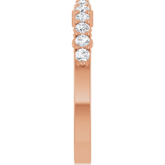 Cherishable Natural Diamond Anniversary Band Rose Gold Perspective View