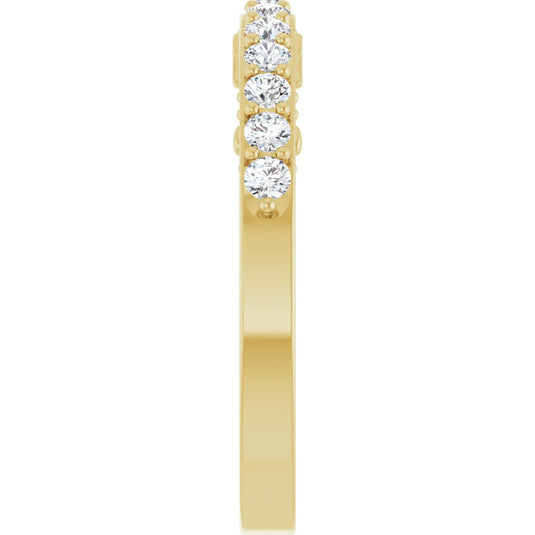Cherishable Natural Diamond Anniversary Band Yellow Gold Perspective View
