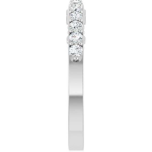 Cherishable Natural Diamond Anniversary Band White Gold Perspective View