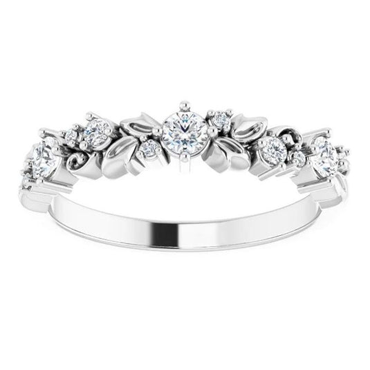 Floral Inspired Natural Diamond Anniversary Band