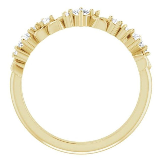 Floral Inspired Natural Diamond Anniversary Band