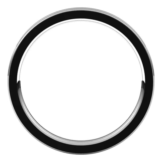 Women’s Centered Groove Comfort Fit Flat Band White Gold Top View