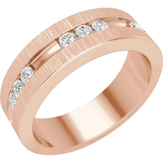 Dazzling Natural Diamond Anniversary Band Rose Gold