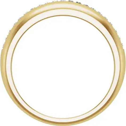 Straight Baguette Diamond Anniversary Band Yellow Gold Top View