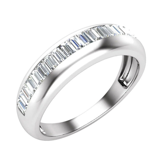 Straight Baguette Diamond Anniversary Band White Gold