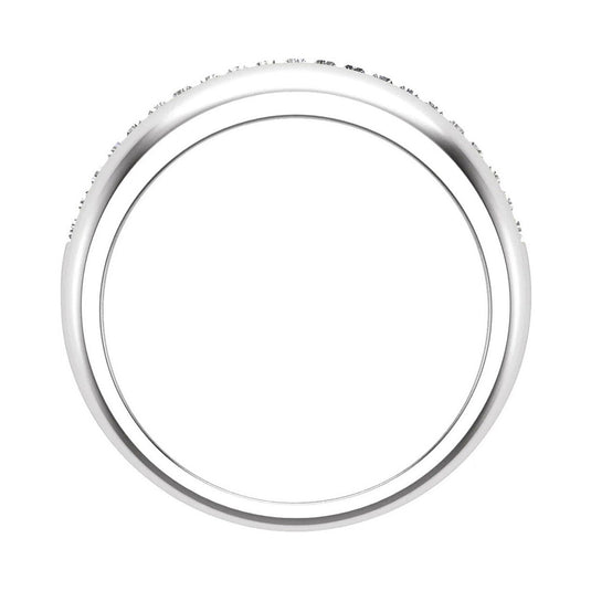 Straight Baguette Diamond Anniversary Band White Gold Top View