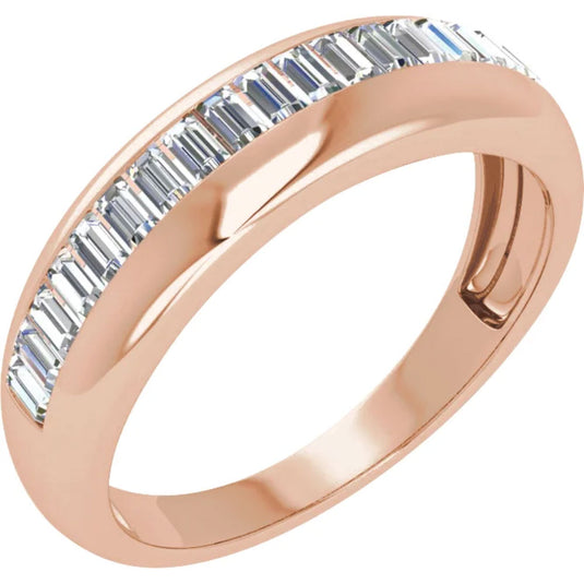 Straight Baguette Diamond Anniversary Band Rose Gold