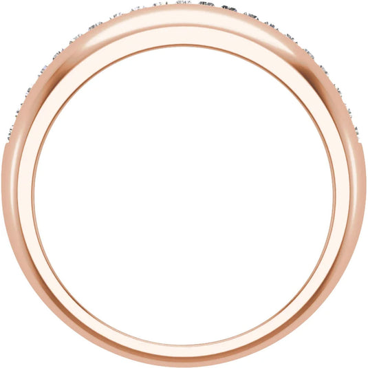Straight Baguette Diamond Anniversary Band Rose Gold Top View