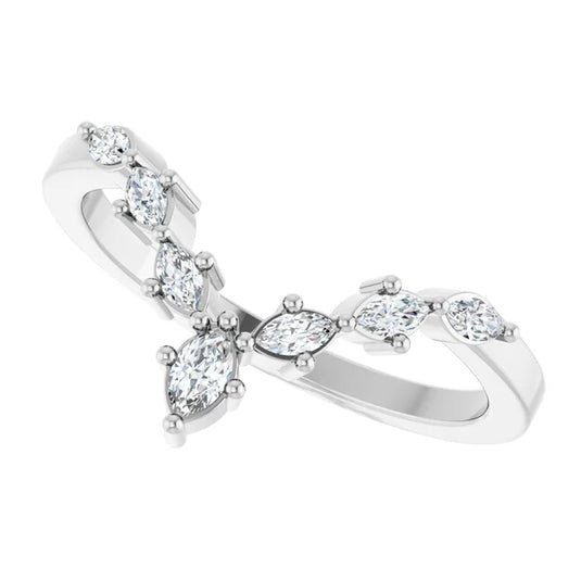 Marquise Shape Diamond Wedding Band