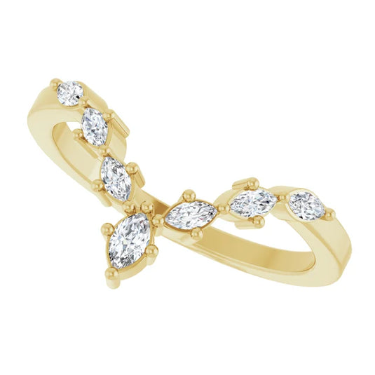Marquise Shape Diamond Wedding Band