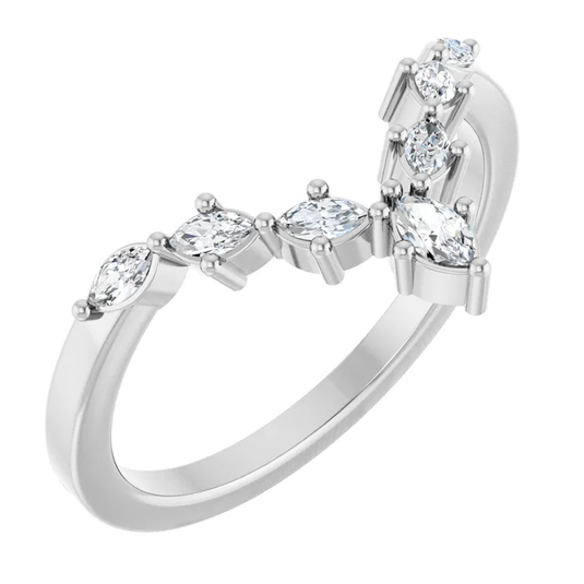 Marquise Shape Diamond Wedding Band