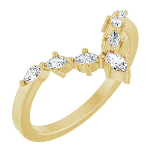 Marquise Shape Diamond Wedding Band
