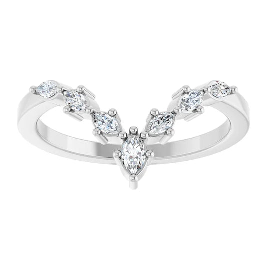 Marquise Shape Diamond Wedding Band