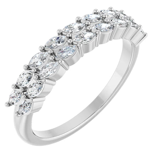 Marquise Cut Lab Grown Diamond Wedding Band