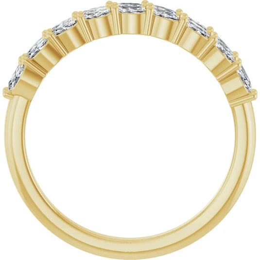 Marquise Cut Lab Grown Diamond Wedding Band