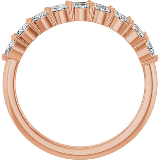 Marquise Cut Lab Grown Diamond Wedding Band