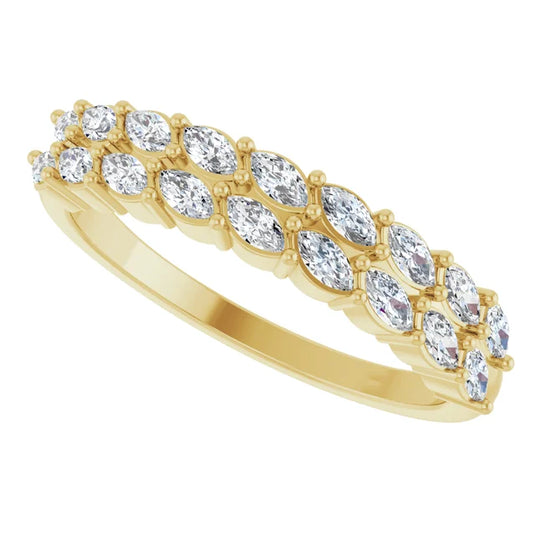 Marquise Cut Lab Grown Diamond Wedding Band