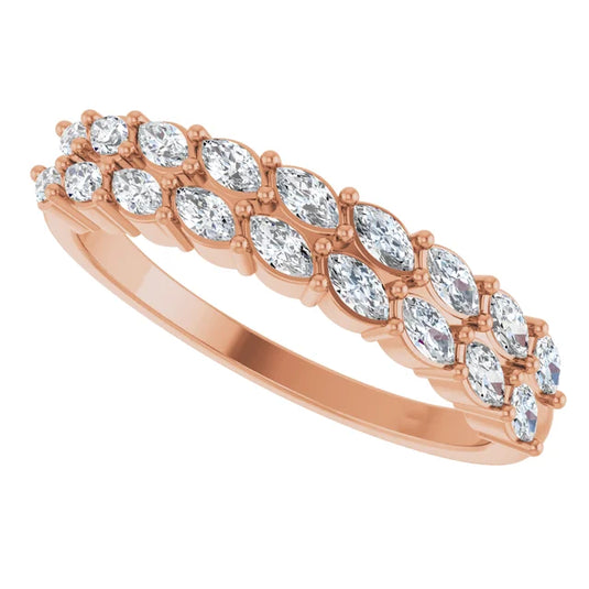 Marquise Cut Lab Grown Diamond Wedding Band