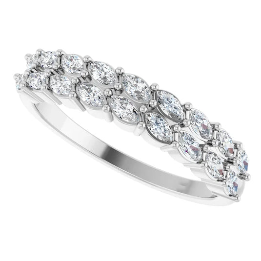 Marquise Cut Lab Grown Diamond Wedding Band