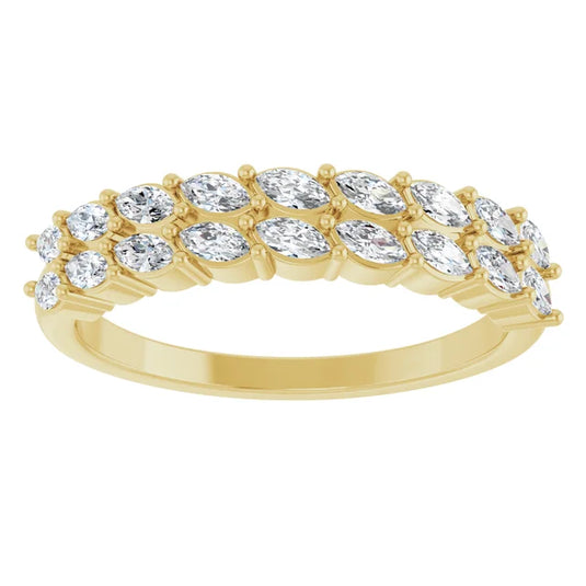 Marquise Cut Lab Grown Diamond Wedding Band