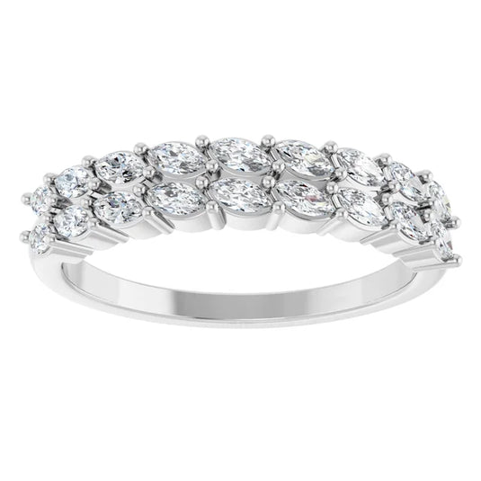 Marquise Cut Lab Grown Diamond Wedding Band