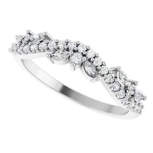 Marquise Cut Womens Wedding Band