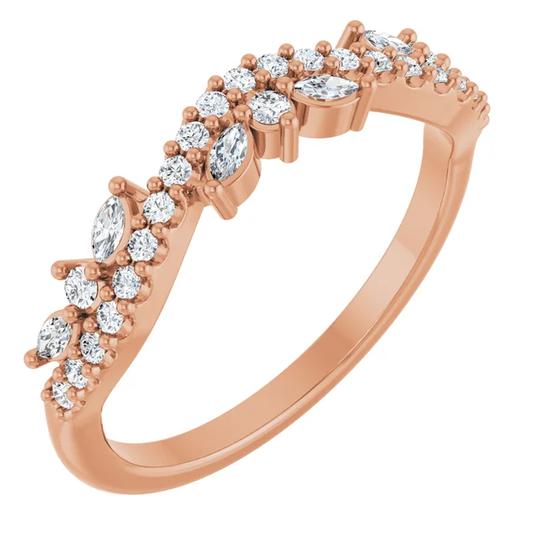 Marquise Cut Womens Wedding Band