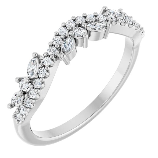 Marquise Cut Womens Wedding Band