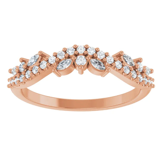 Marquise Cut Womens Wedding Band