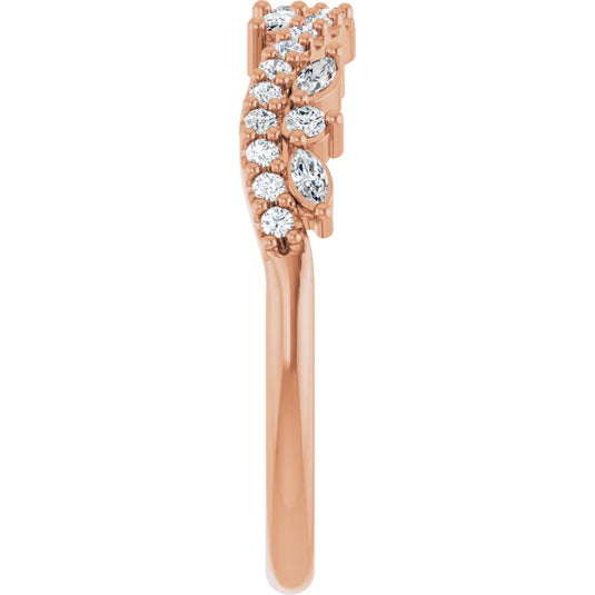 Marquise Cut Womens Wedding Band