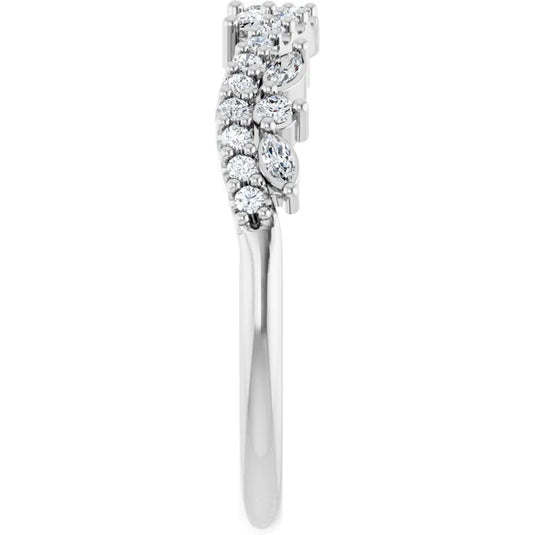 Marquise Cut Womens Wedding Band